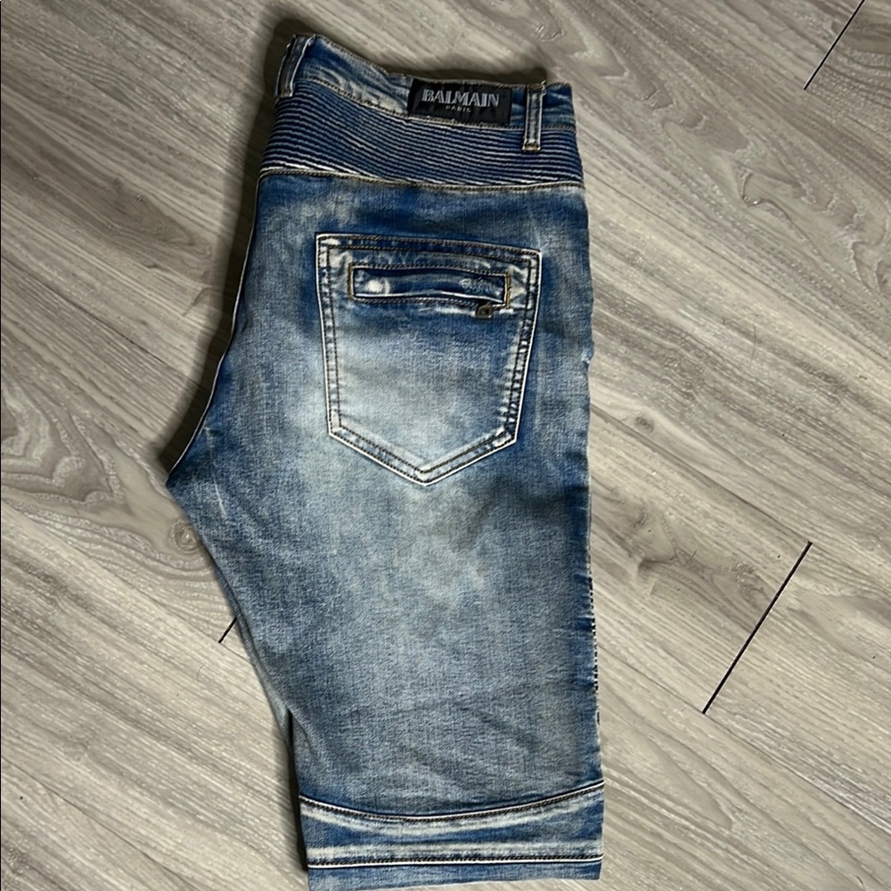 Balmain Paris Blue Slim Fit Biker Jeans (36-34) - Picture 9 of 15
